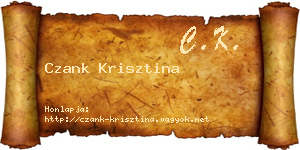 Czank Krisztina névjegykártya